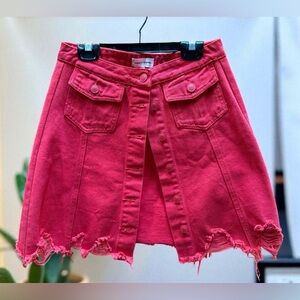 Revolve Sunset+Spring Res Distressed Button Front Denim Skirt. Size Small. NWOT